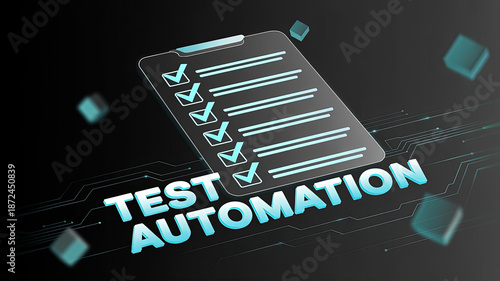 Test Automation Check List: A digitally rendered image highlighting the concept of test automation, featuring a checklist with checkmarks.