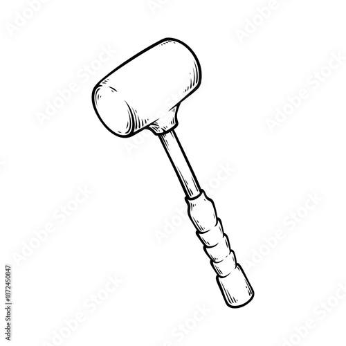 hammer vector line art hand drawn illustration