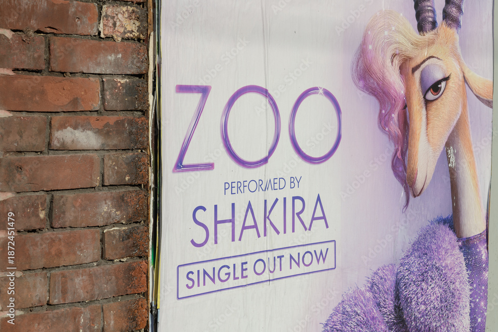 Fototapeta premium animation film and music poster featuring Gazelle (Shakira) and song 