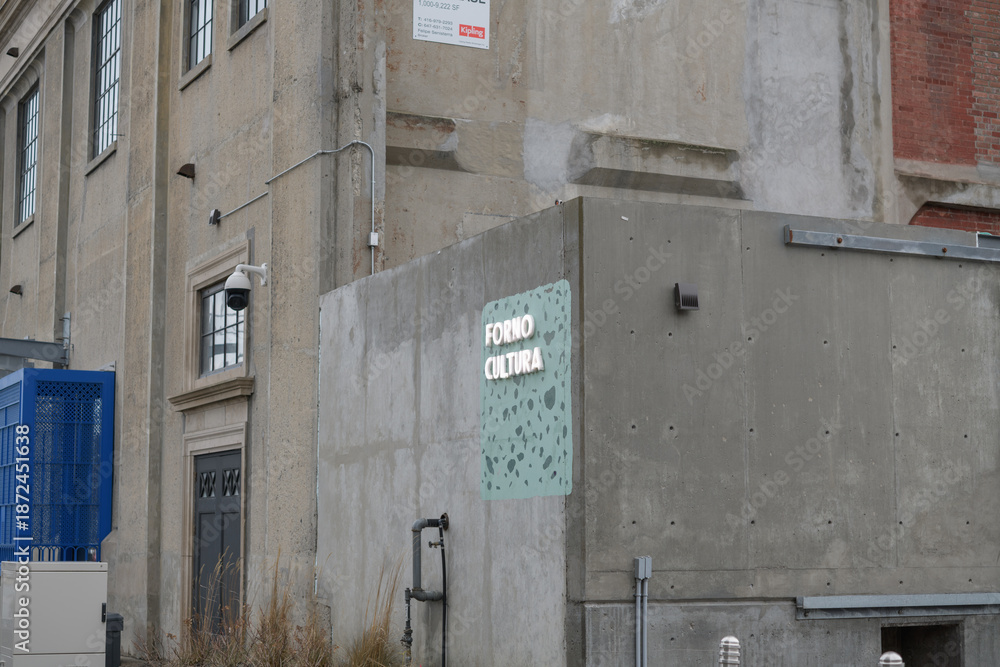 Obraz premium sign on the exterior of Forno Cultura MOCA/Bread Lab an Italian bakery and café inside the Museum of Contemporary Art Toronto (MOCA) at 158 Sterling Rd, Toronto