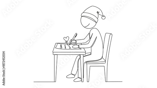 A vector illustration of a business woman sitting at a cafe table with a cup while working on her laptop computer
