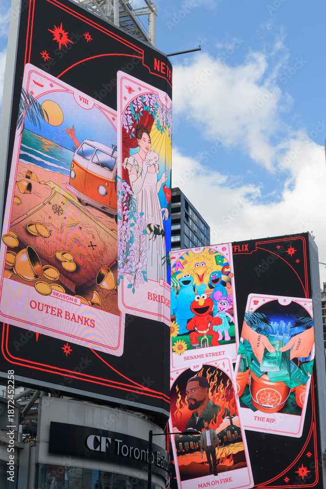 Obraz premium Netflix digital advertising at Sankofa Square, Toronto