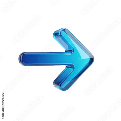 Blue arrow icon isolated on transparent background