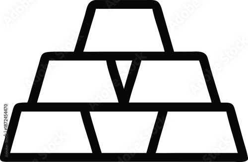 Gold Bars Ingot Wealth Finance Investment Treasure Vector Illustration