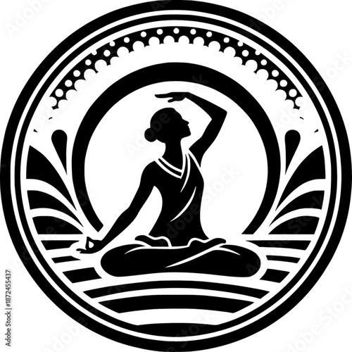 Harmony of Soul: A graceful silhouette of a woman engaged in meditation, her form a beacon of inner peace and equilibrium. It's a visual poem on the art of balance and the pursuit of tranquility.