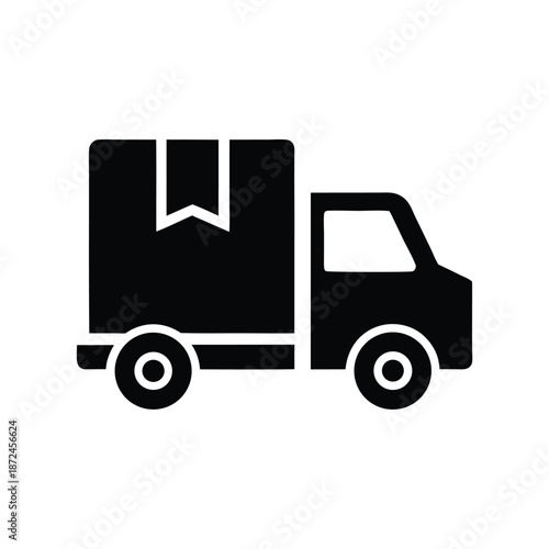 Delivery truck shows transportation with goods and materials on the move rapidly