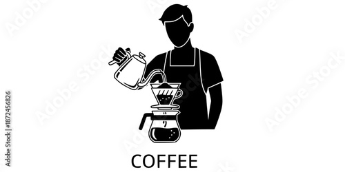 Specialty Coffee Pour Over Cafe Logo Silhouette