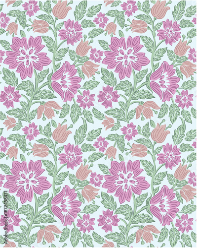 Allover floral print pattern repeat vector file, Floral block print, Ditsy floral print