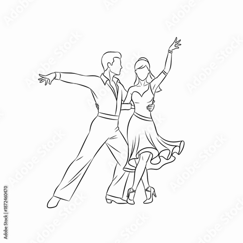 Ballroom pair dancing with arms extended gracefully