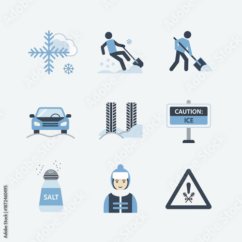 Winter Weather Icons Set for Design Use.
