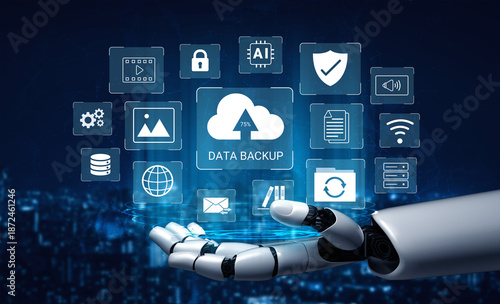 Wallpaper Mural Artificial intelligence enhances data backup and cloud synchronization for secure storage and reliability Parse Torontodigital.ca