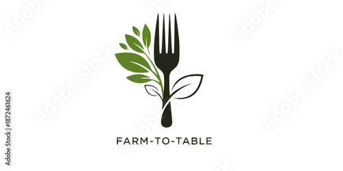 Farm to Table Sustainable Restaurant Logo Vector