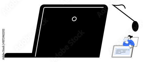 Remote work concept. Remote work tools and productive desk arrangements for professional tasks. Remote work connecting businesses with technology and digital solutions. For workflow efficiency