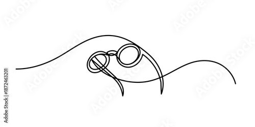 continuous line drawing of casual glasses