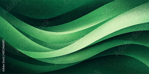 Abstract green background featuring futuristic digital waves and light curve patterns for a modern business web wallpaper design