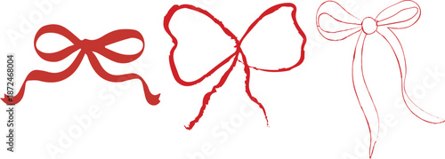 MobileHand Drawn Ribbon Bow Set