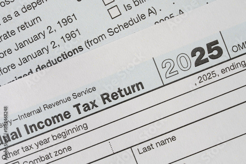 A close up of IRS form 20251040 with focus top of form
