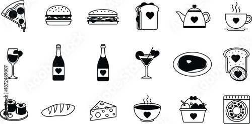 Delightful date night icons