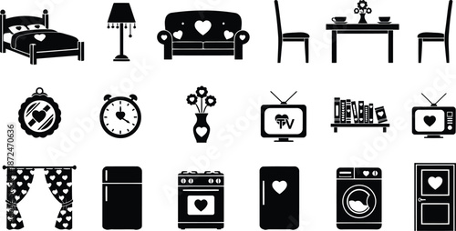 Valentine's day home decor icons