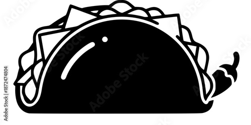 Modern Street Food Taco Truck Logo Silhouette