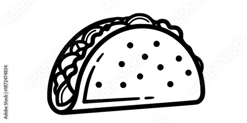 Modern Street Food Taco Truck Logo Silhouette