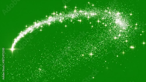 Bright Star Gleams Twinkling Lights Magical Joyful Display Illuminating Green Background Elegance Wonder, Glitter Sparkle Dazzling Effect Brightness Draws Eye Light Path Radiance Enchantment