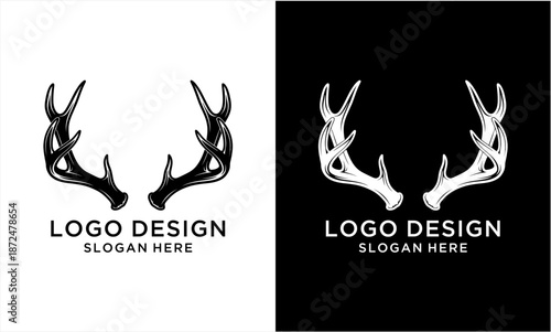 Elegant Deer Antlers Logo Design for Branding and Identity.