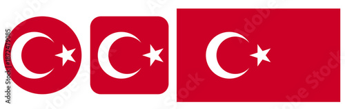 Signs and icons, flags of Turkey on a transparent background. Vector graphics