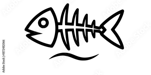 Seafood Restaurant Minimalist Fish Logo Silhouette