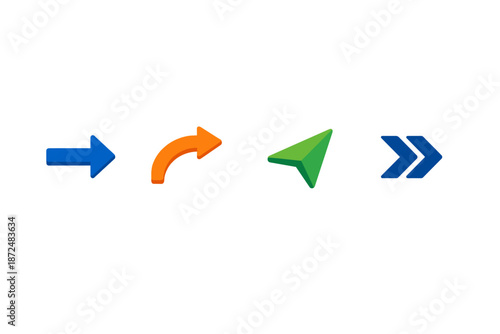 Collection of four distinct directional arrows in various colors and styles Free Download Collection of four distinct directional arrows in various colors and styles - GFXLoad