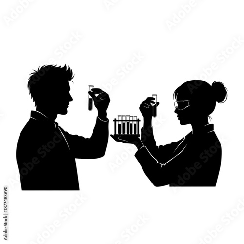 Silhouette of couple exchanging house keys Isolated On Transparent Background.