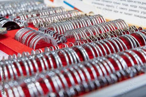 Russia. Saint Petersburg. Set of trial lenses for vision testing.