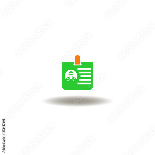 Vector illustration of medical ID indentification card. Symbol of clinic access. Identification ID card health care icon. Sign of hospital security.