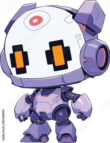 cute purple medical robot futuristic