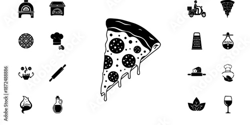 Artisan Pizzeria Modern Pizza Slice Silhouette