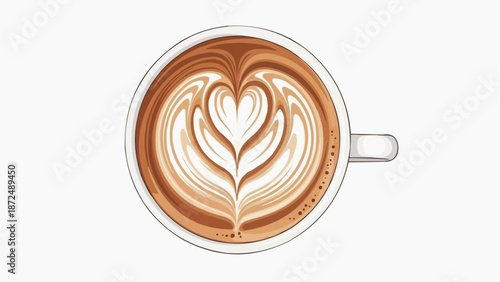 Valentine Drink Vector Illustration Collection with Heart Decoration on White Background