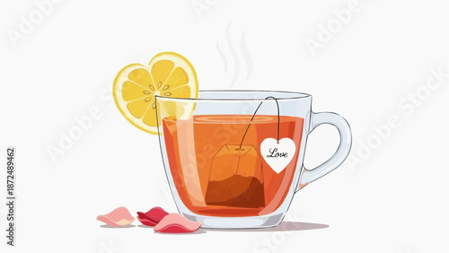 Valentine Drink Vector Illustration Collection with Heart Decoration on White Background