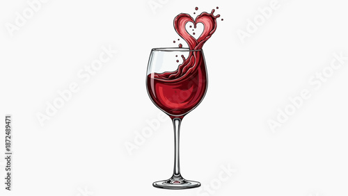 Valentine Drink Vector Illustration Collection with Heart Decoration on White Background