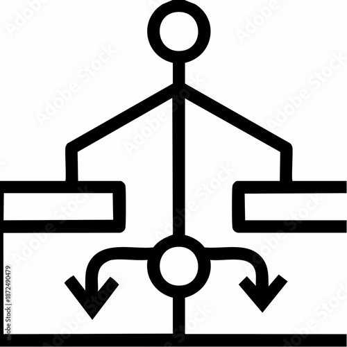 A diagram illustrating a branching process or a hierarchical structure with multiple outputs.