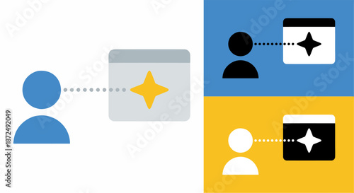 Person Looking at a Glowing Star Icon on a Computer Screen