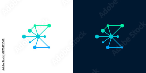 Abstract Digital Network Connection Logo Design Element Representing Technology, Communication, and Innovation for Modern Branding and Business Concepts