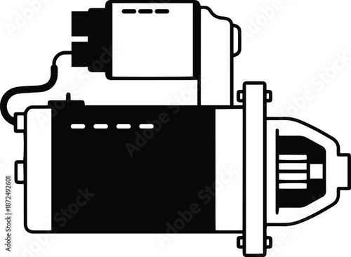 Car Starter Motor Side View Icon