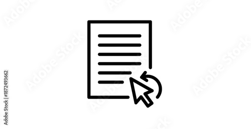 File editing document icon with clicking cursor for web content systems