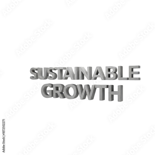 Sustainable Growth Text on Transparent Background