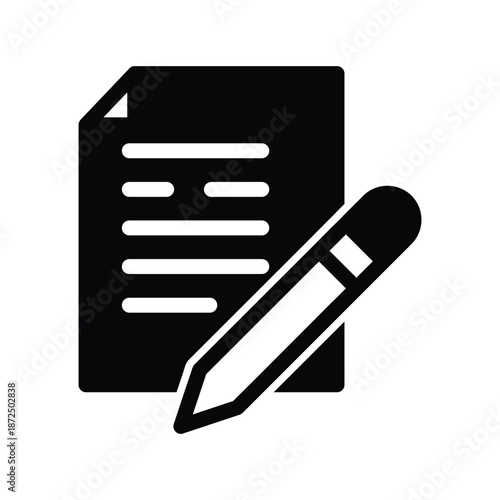 Document Write solid icon vector design good for web or mobile app