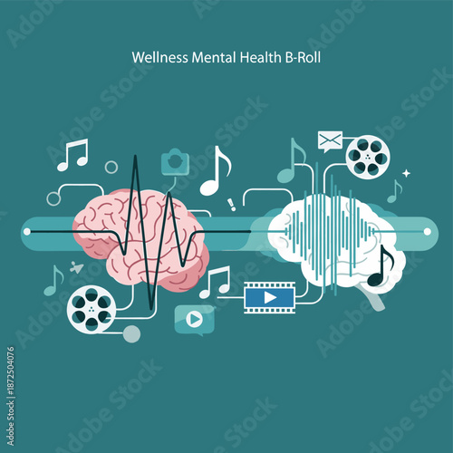 Minimalist film reel illustration on a dark teal background. Use for topics like cinema, movie production, or entertainment industry content.