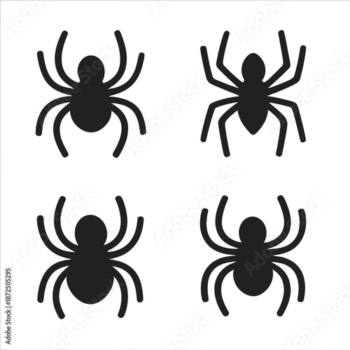 Black spider shadow patterns on gray background