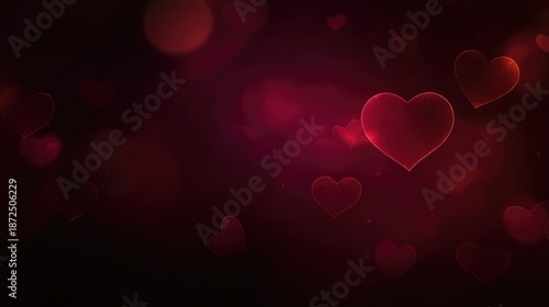 Romantic Red Hearts Floating in a Dreamy Background with Soft Glows Perfect for Love Themes, Valentine's Day, or Romantic Events and Celebrations