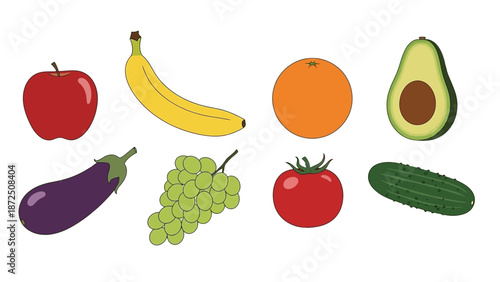 Fresh Fruits and Vegetables Assortment A Healthy Collection of Produce