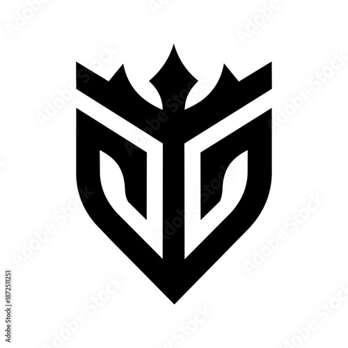 Shield-shaped crest with crown detail expressing protection, authority, and premium identity.